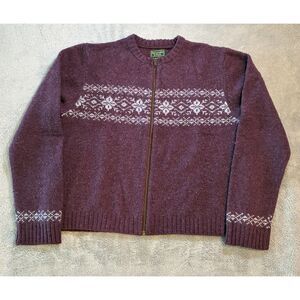 Abercrombie and Fitch 90's Shetland Wool Full Zip Cardigan Nordic